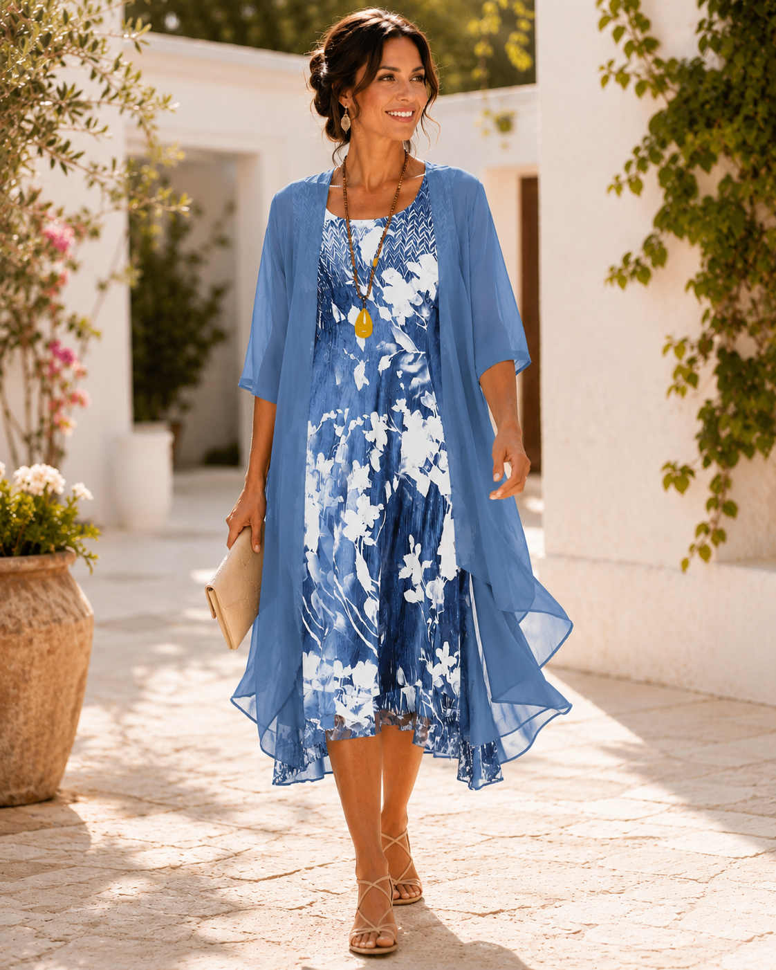Olivia breezy two-layer floral dress – view 2