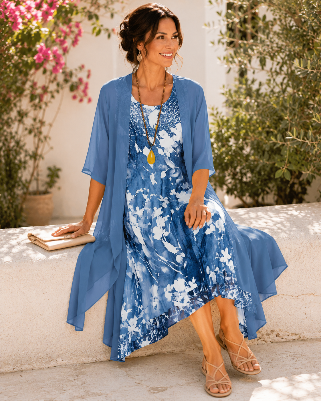 Olivia breezy two-layer floral dress – view 3