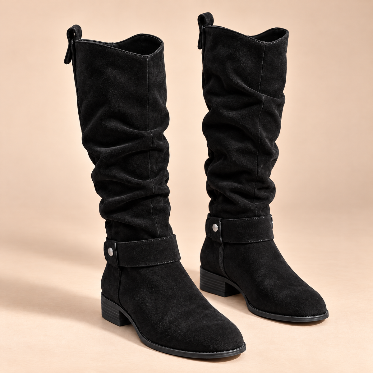 Cavelle Buckle Suede Boots