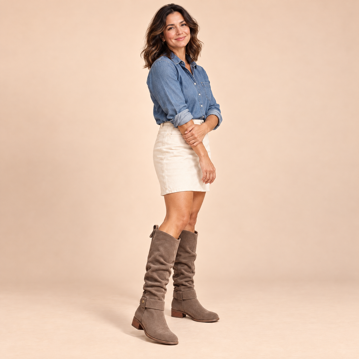Cavelle Buckle Suede Boots