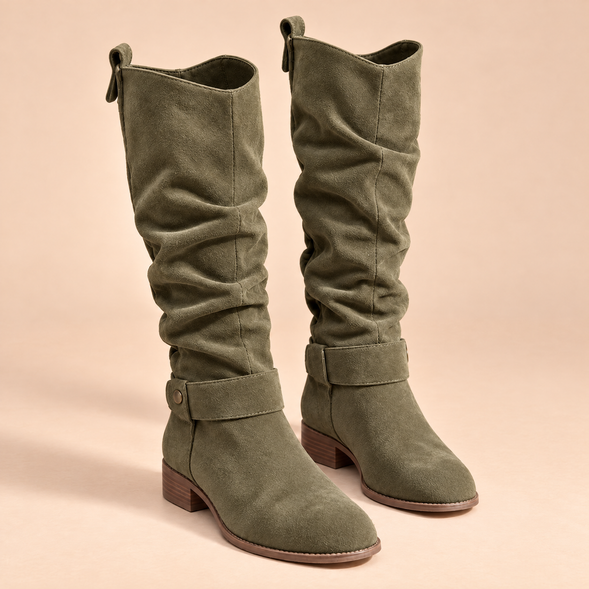Cavelle Buckle Suede Boots