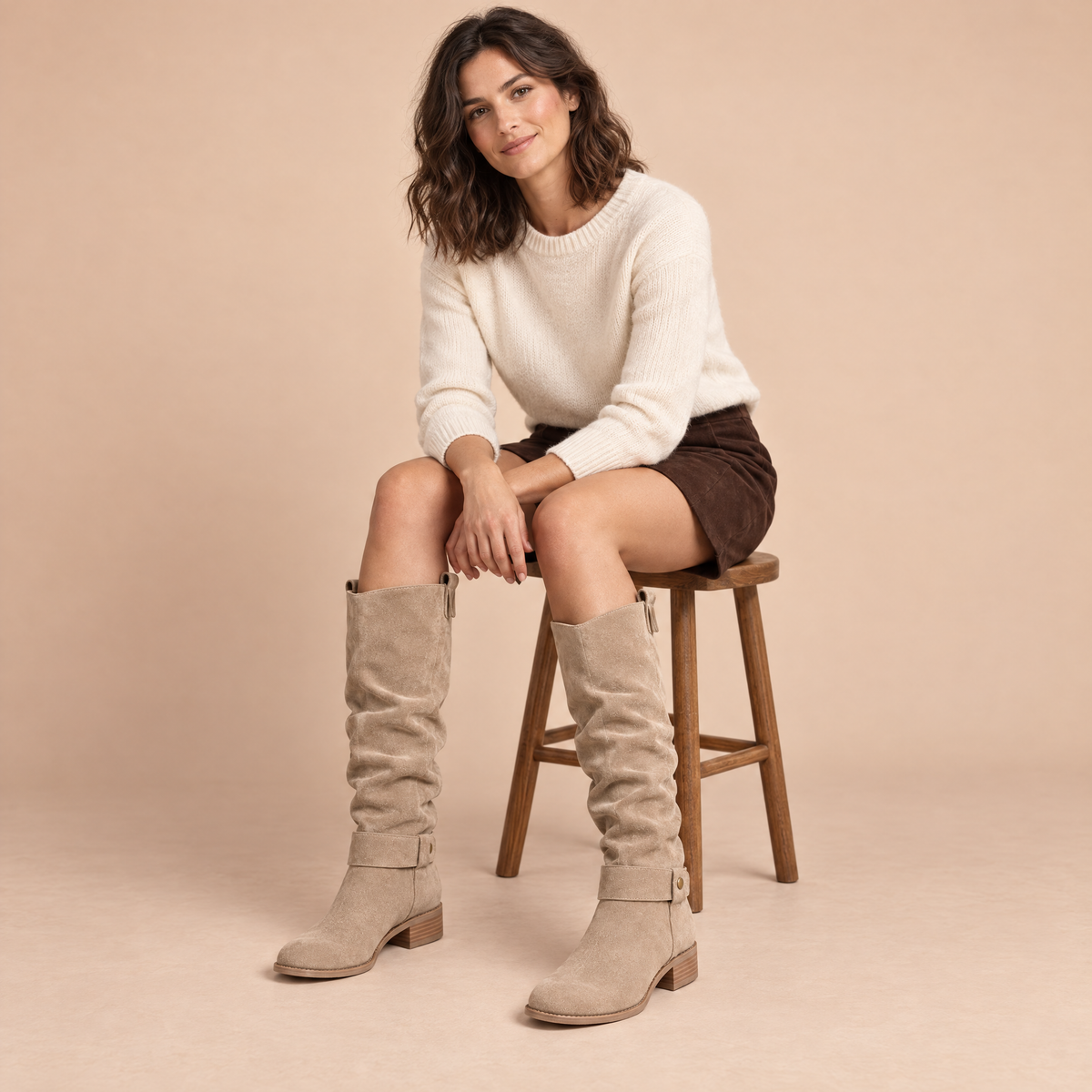 Cavelle Buckle Suede Boots