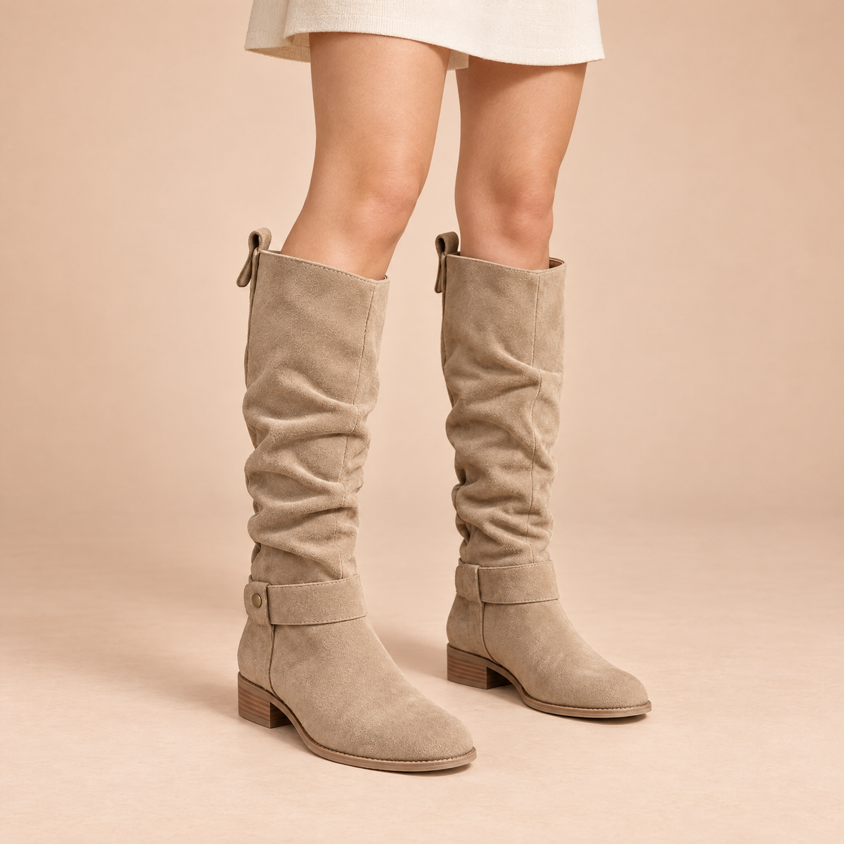 Cavelle Buckle Suede Boots