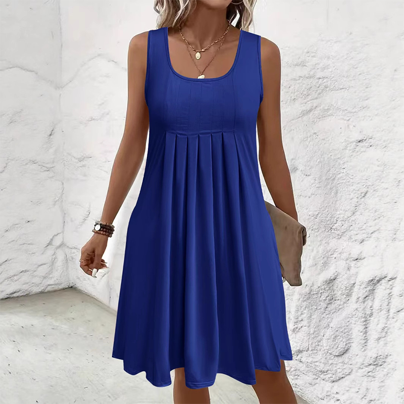 Rachel | Sleeveless pleated skirt, tank top dress