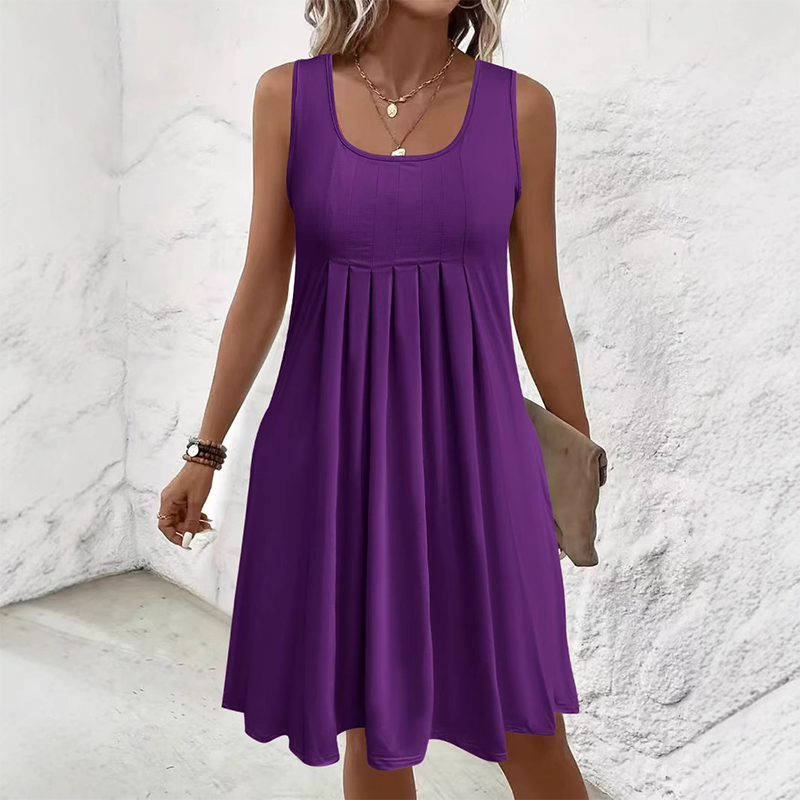 Rachel | Sleeveless pleated skirt, tank top dress