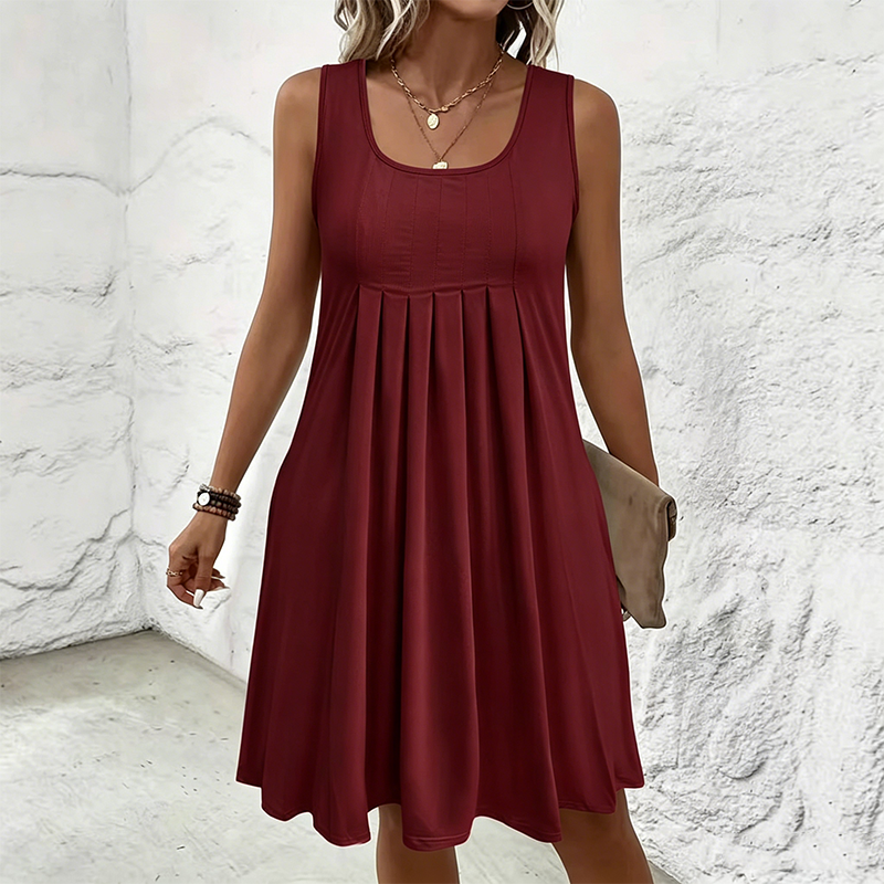 Rachel | Sleeveless pleated skirt, tank top dress