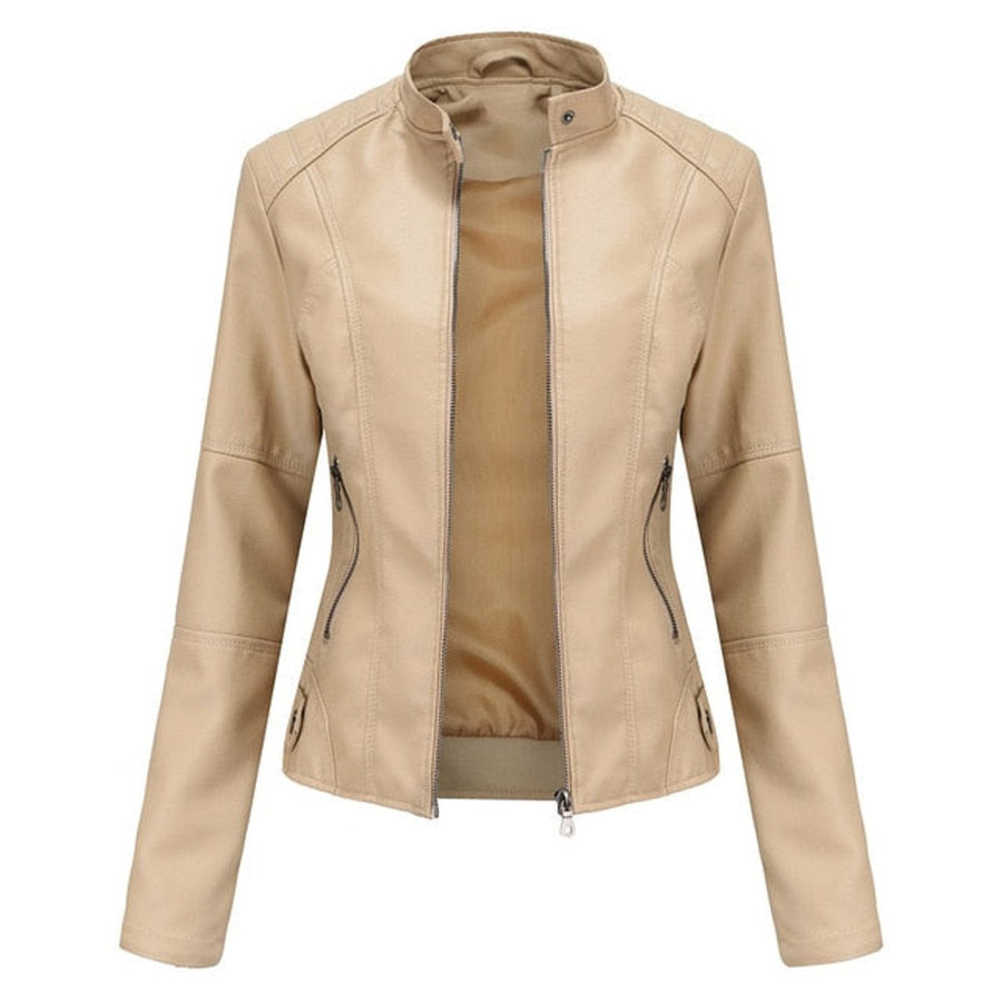 Helen | Refined Stand-Collar Moto Jacket